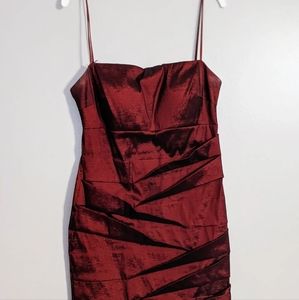 Metallic Red Mid-thigh Length Dress